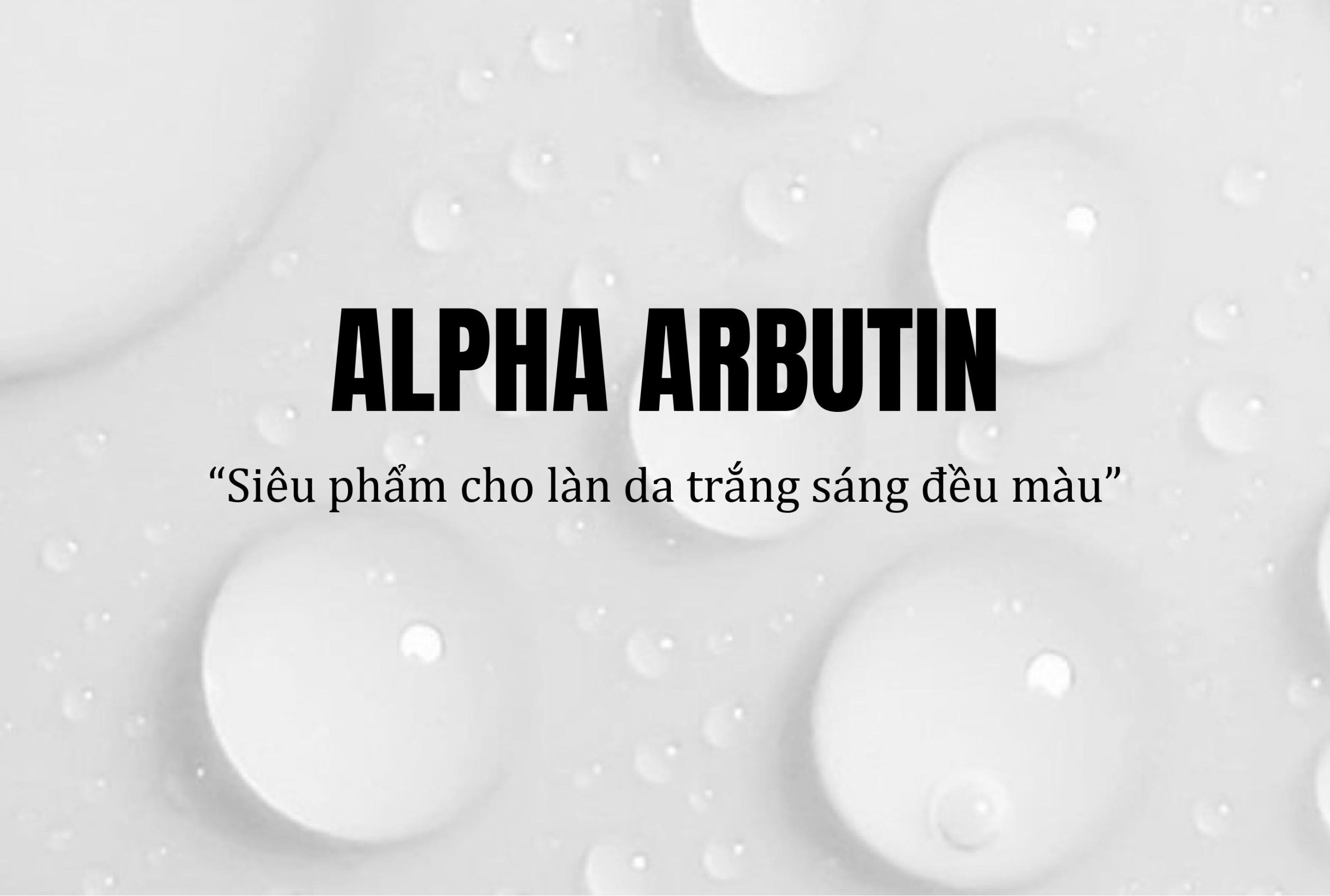 Alpha Arbutin – Siêu phẩm cho làn da trắng sáng đều màu